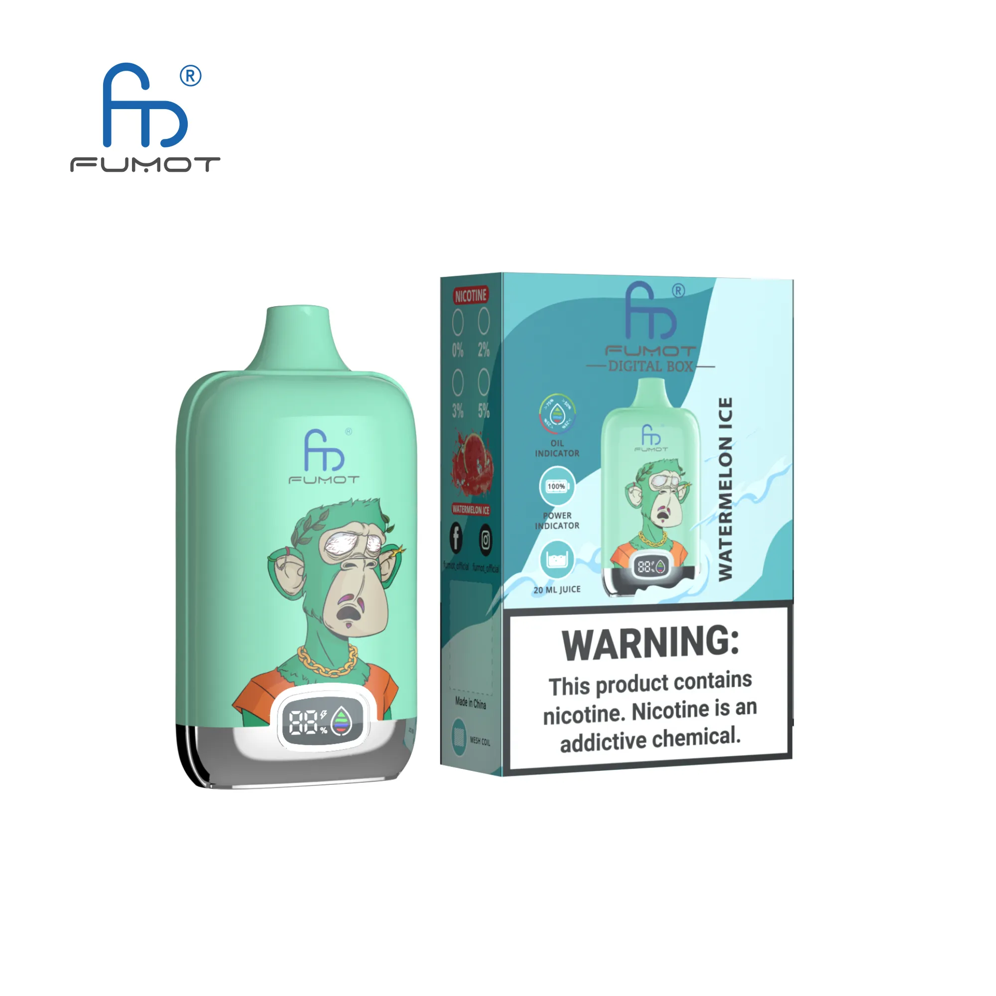 Fumot Randm Digital Box Watermelon Ice 2 Disposable Vape Device