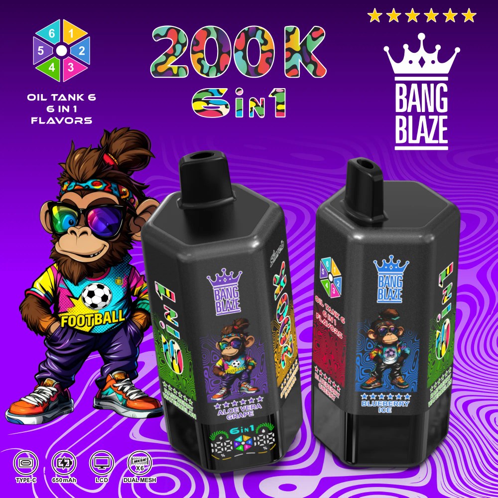 Bang Blaze 200K - Apple Ice / Mixed Berries / Watermelon Bubblegum / Blueberry Watermelon / Strawberry Mango / Aloe Mango Cantaloupe