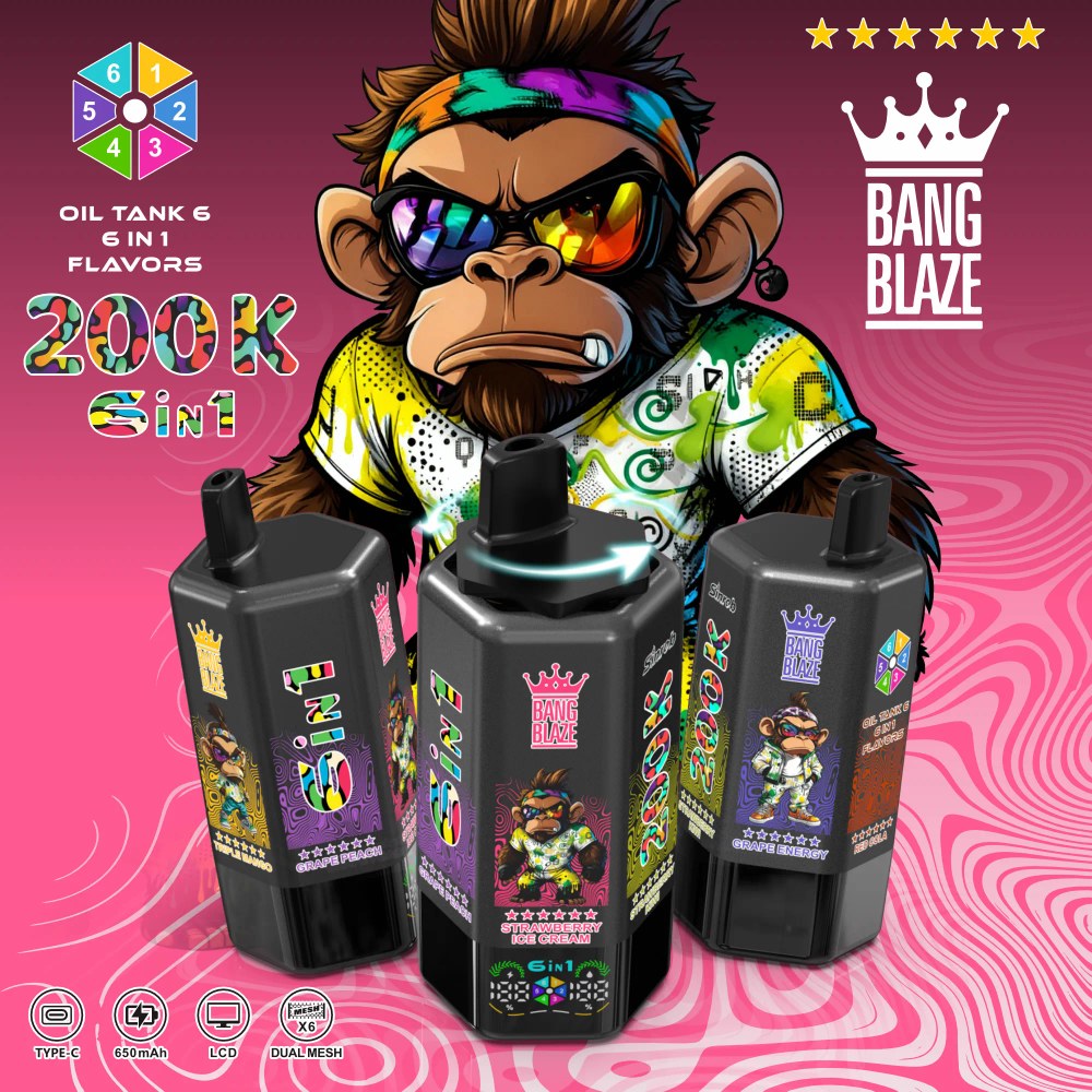 Bang Blaze 200K - Banana Ice / Aloe Vera Apple / Passion Fruit Grapefruit / Strawberry Coconut / Strawberry Watermelon Bubblegum / Watermelon Lime Ice