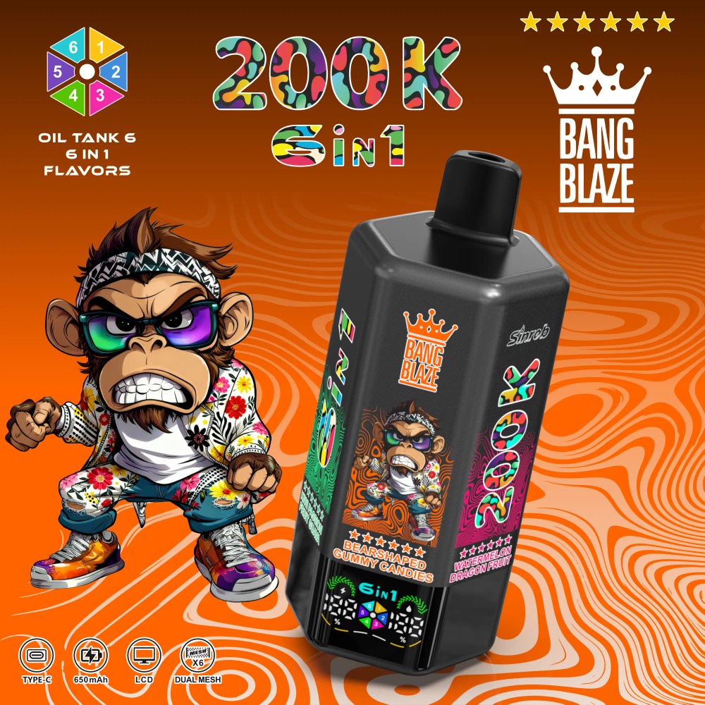Bang Blaze 200K - Strawberry / Blackcurrant Pineapple Ice / Tropical Fruits / Grape Bubblegum / Blueberry Grape / Mango Passion Fruit