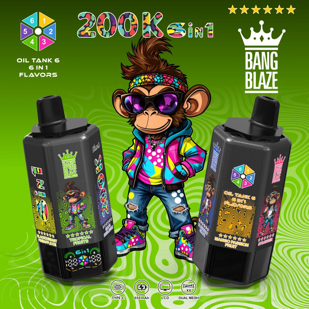 Bang Blaze 200K - Triple Mango / Grape Peach / Strawberry Ice Cream / Strawberry Kiwi / Grape Energy / Red Cola