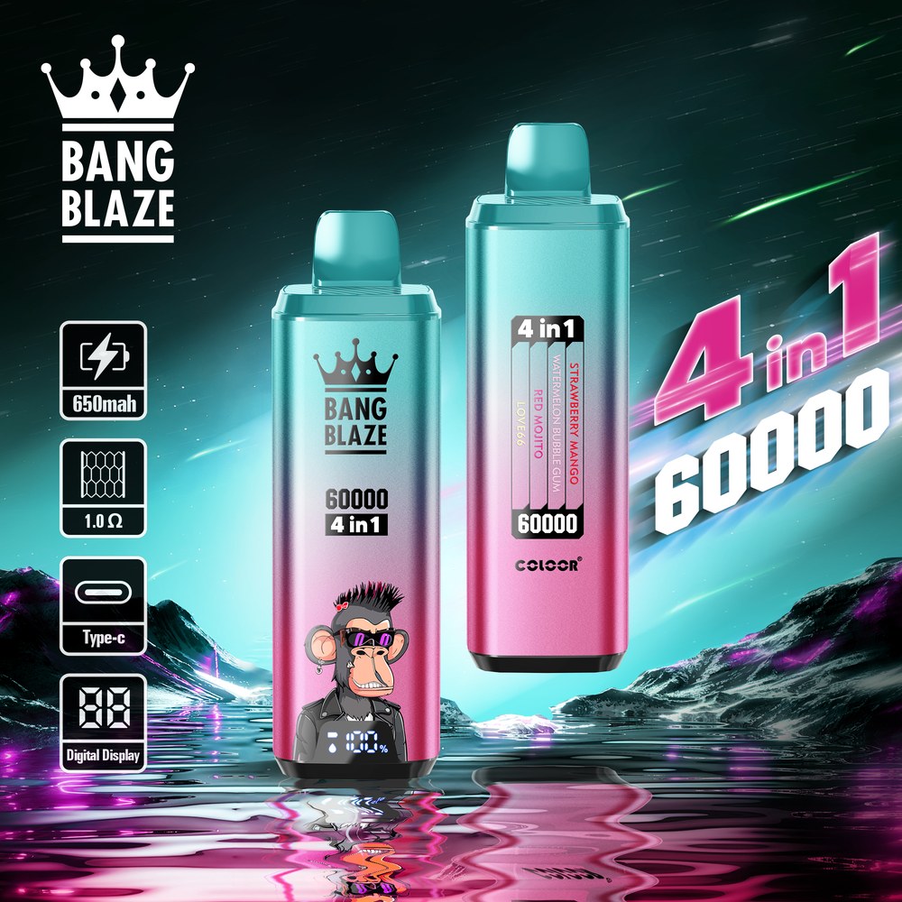 Bang Blaze 60K - Energy Drink / Strawberry Banana / Mango Peach Apricot / Passion Fruit Kiwi Lime