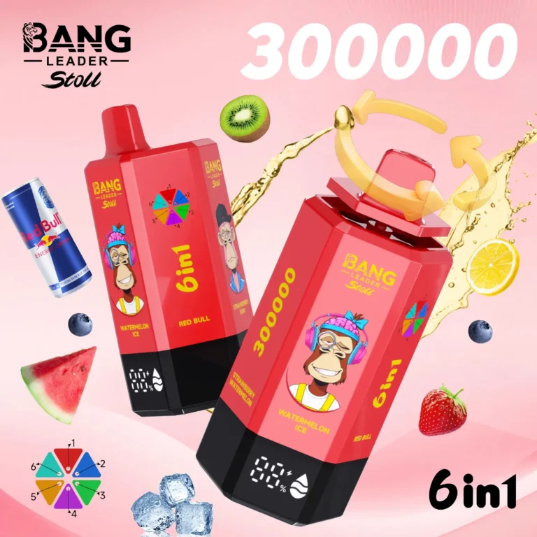 Bang Leader 300K - Watermelon Ice & Red Bull & Strawberry Kiwi & Blueberry Ice & Lemon Lime & Strawberry Watermelon