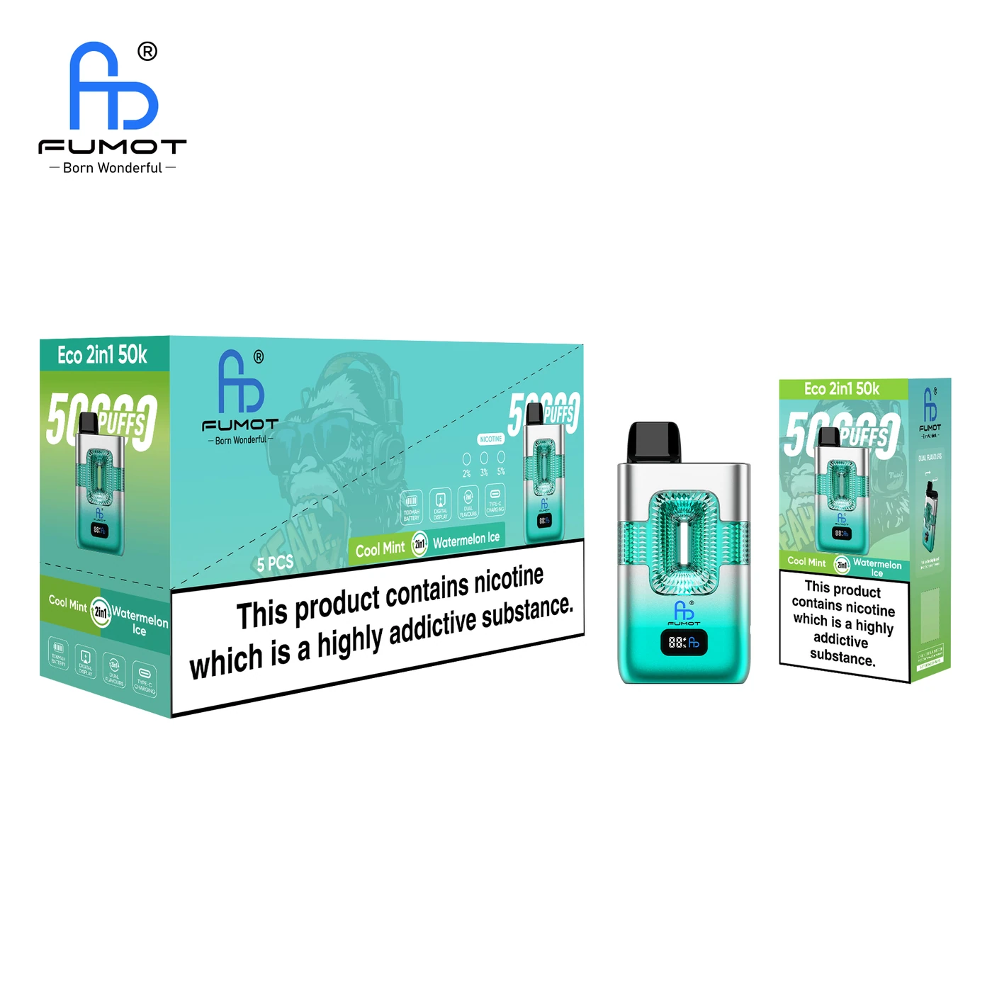 Fumot ECO 2in1 50000 - Cool Mint & Watermelon Ice
