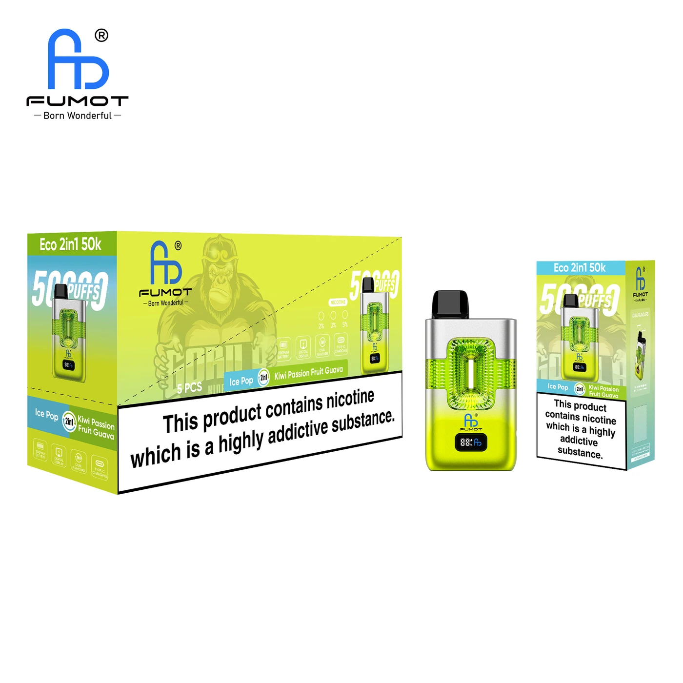 Fumot ECO 2in1 50000 - Ice Pop & Kiwi Passion Fruit Guava