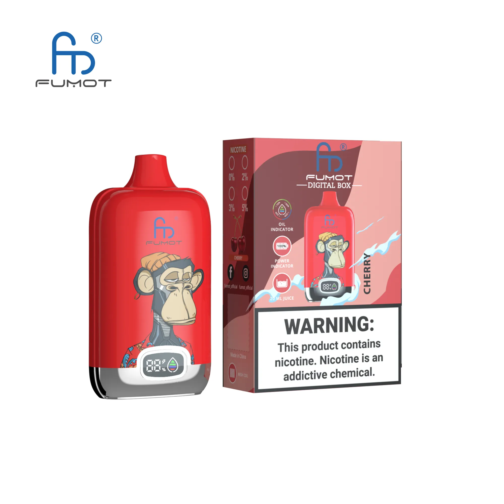 Fumot Randm Digital Box 12000 Cherry 1 Disposable Vape Device