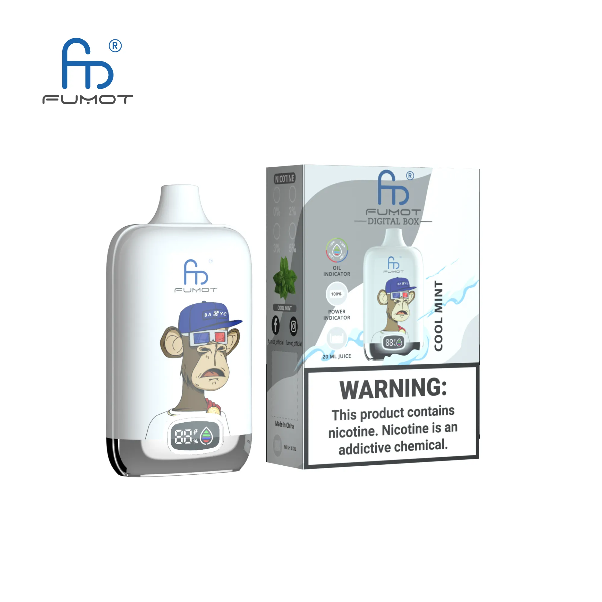 Fumot Randm Digital Box 12000 Cool Mint 1 Disposable Vape Device