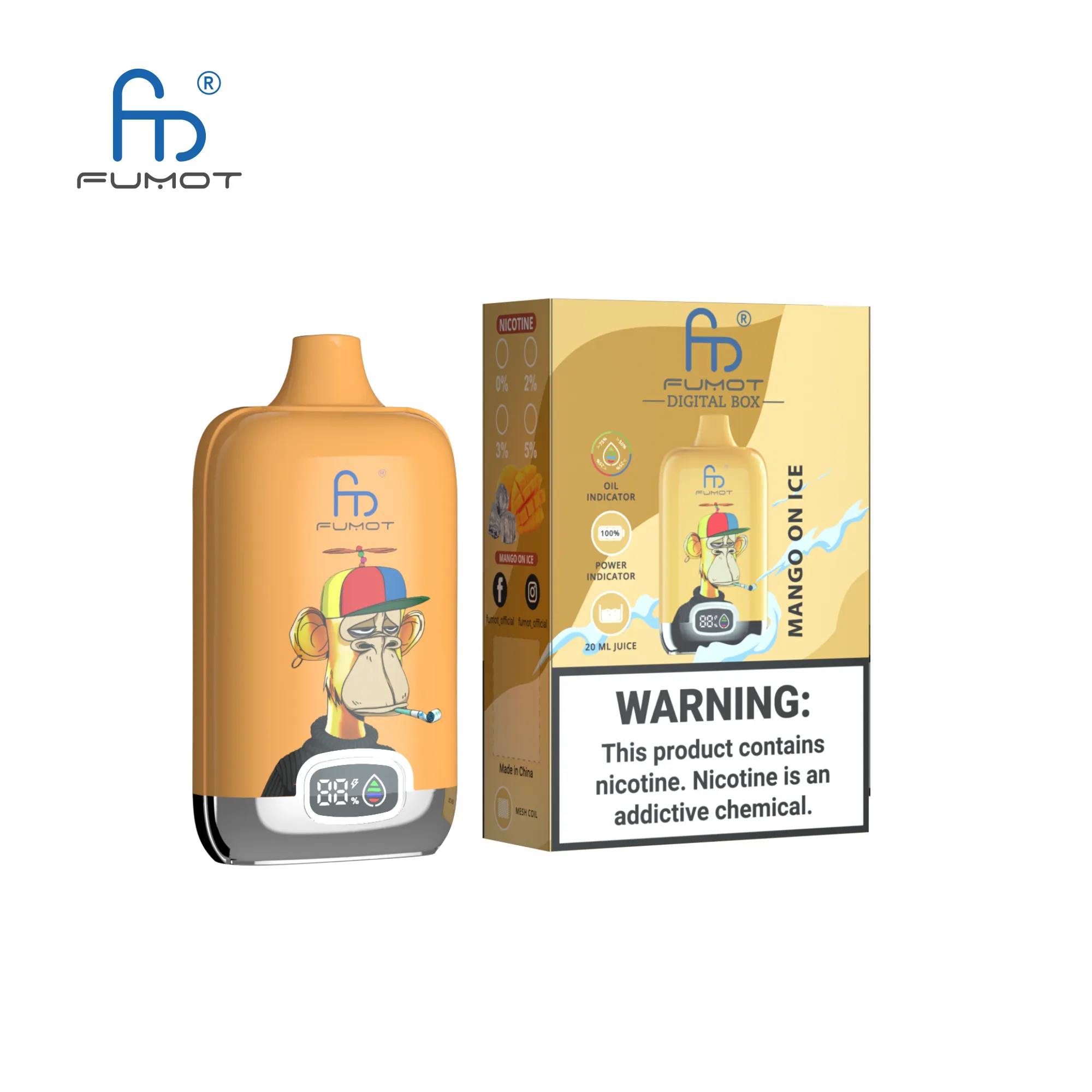 Fumot Randm Digital Box 12000 Mango On Ice 1 Disposable Vape Device