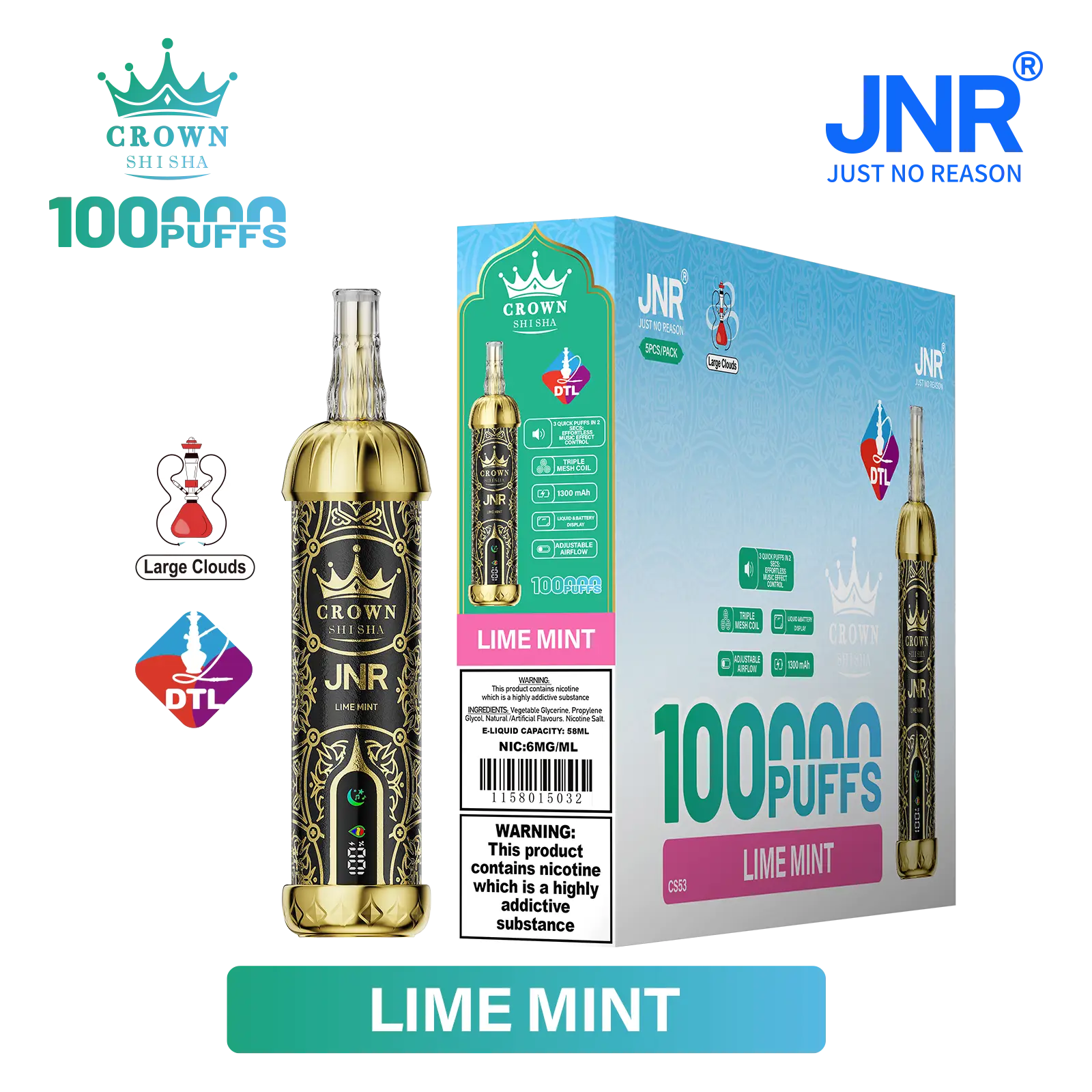 JNR Crown Shisha 100K - Lime Mint