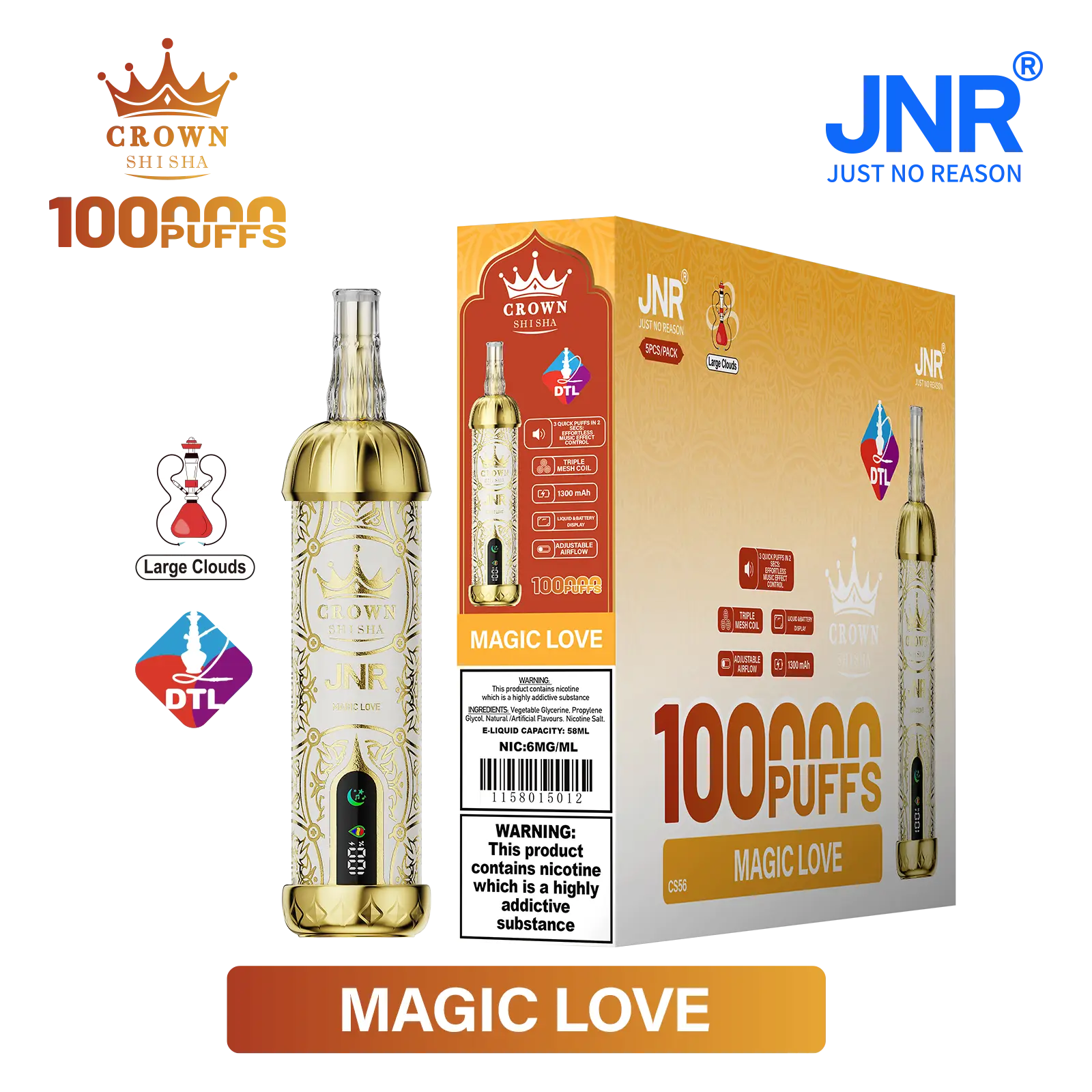 JNR Crown Shisha 100K - Magic Love