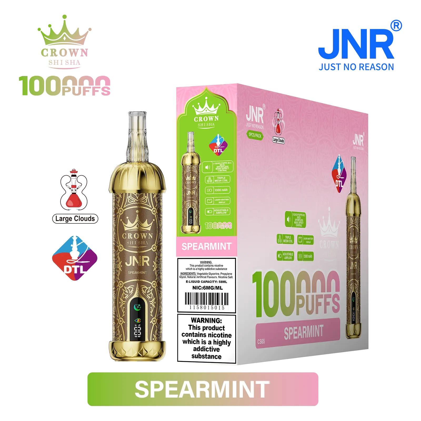 JNR Crown Shisha 100K - Spearmint