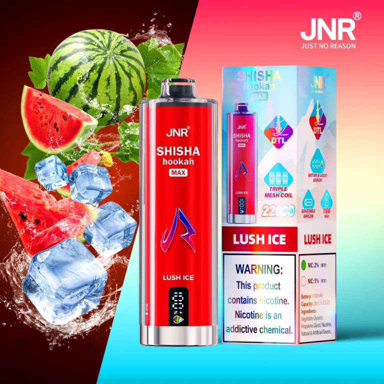 Lush Ice Jnr Shisha Hookah Max 22000 22k Puffs Disposable Vape Adjustable Airflow Device