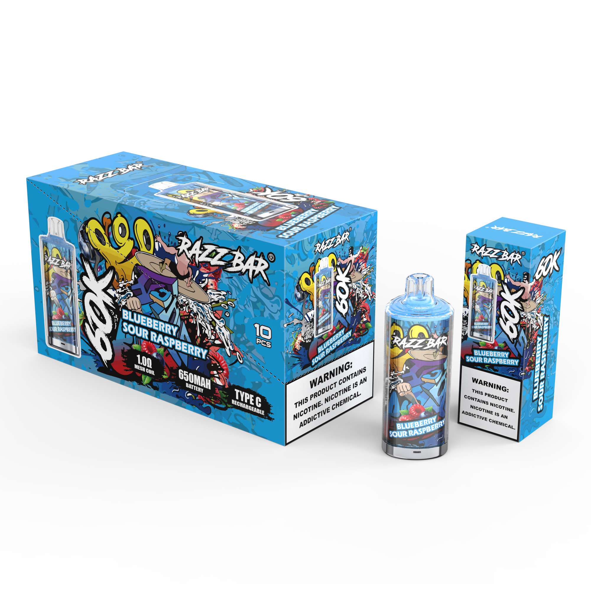 Razz Bar 60000 - Blueberry Sour Raspberry