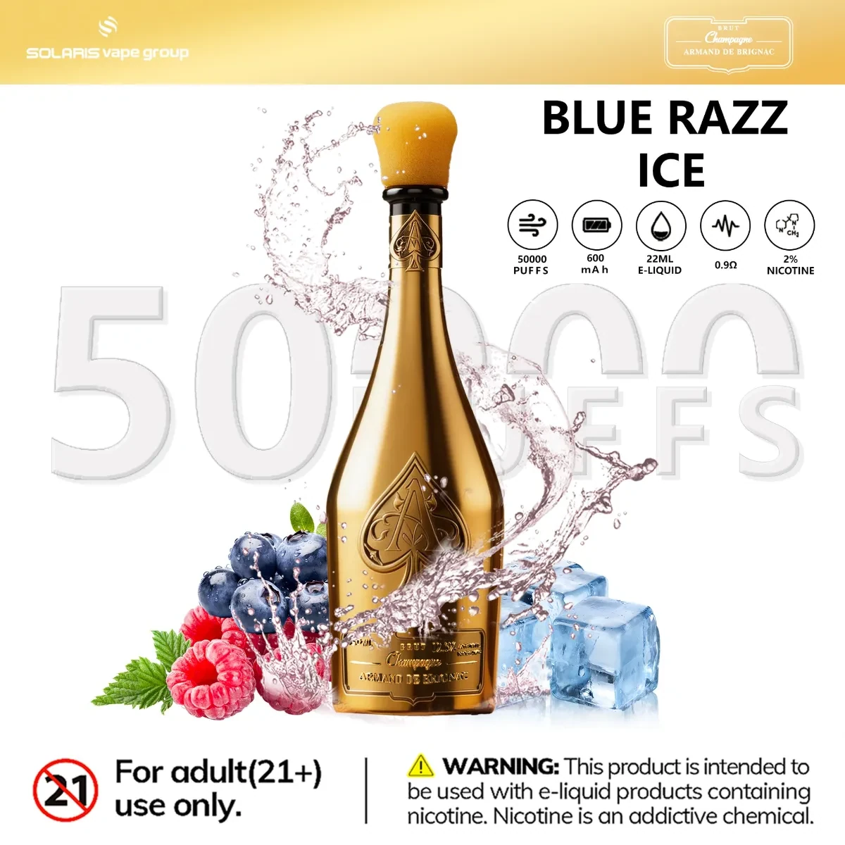 Solaris Champagne 50000 - Blue Razz Ice