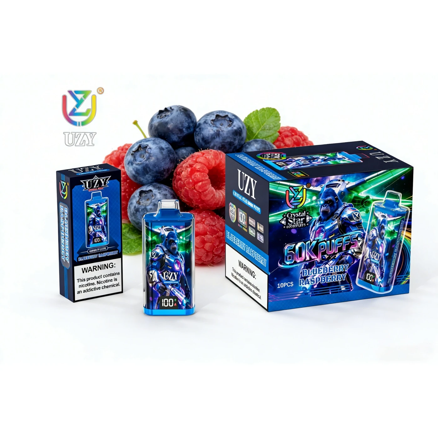 UZY Crystal Star 60000 - Blueberry Raspberry