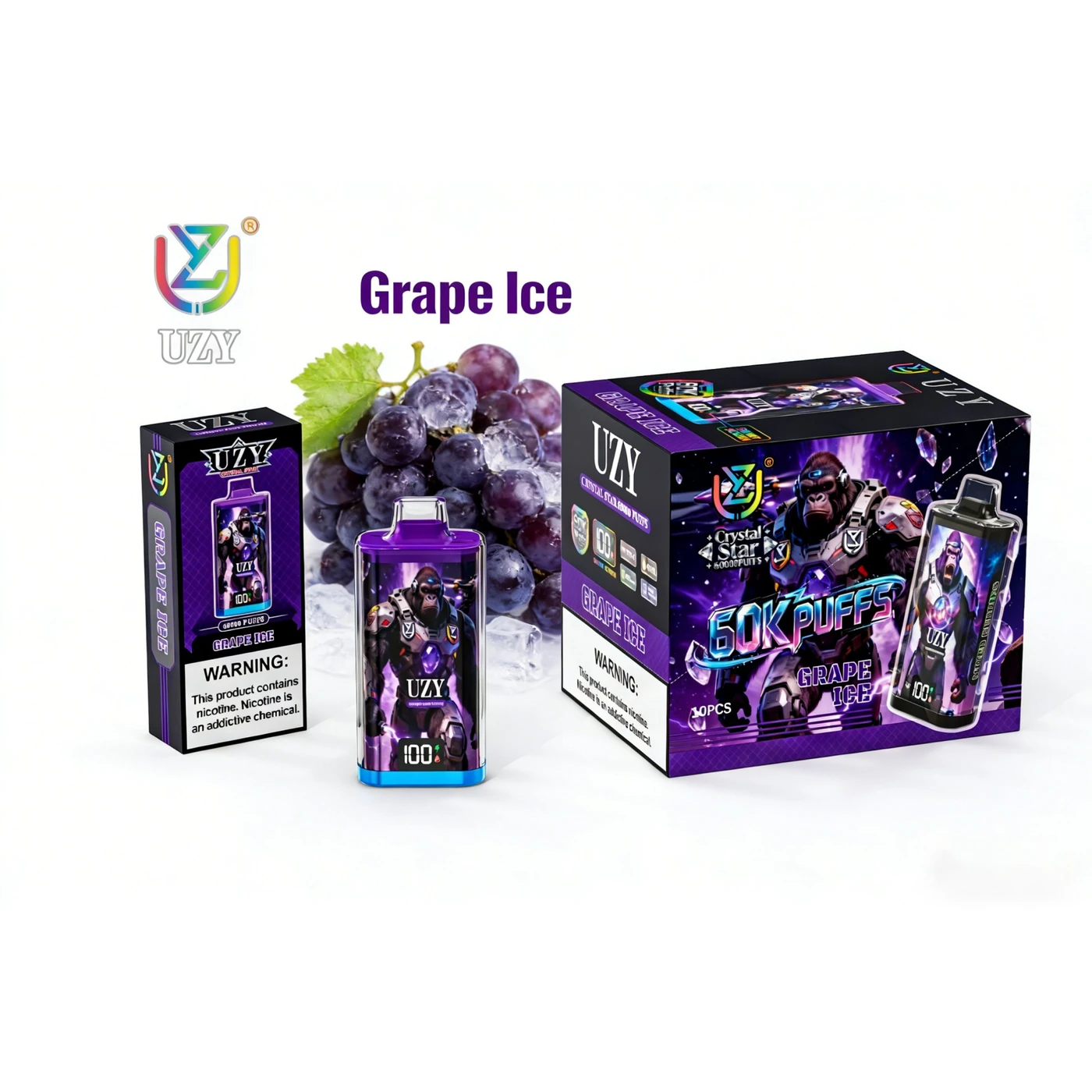 UZY Crystal Star 60000 - Grape Ice
