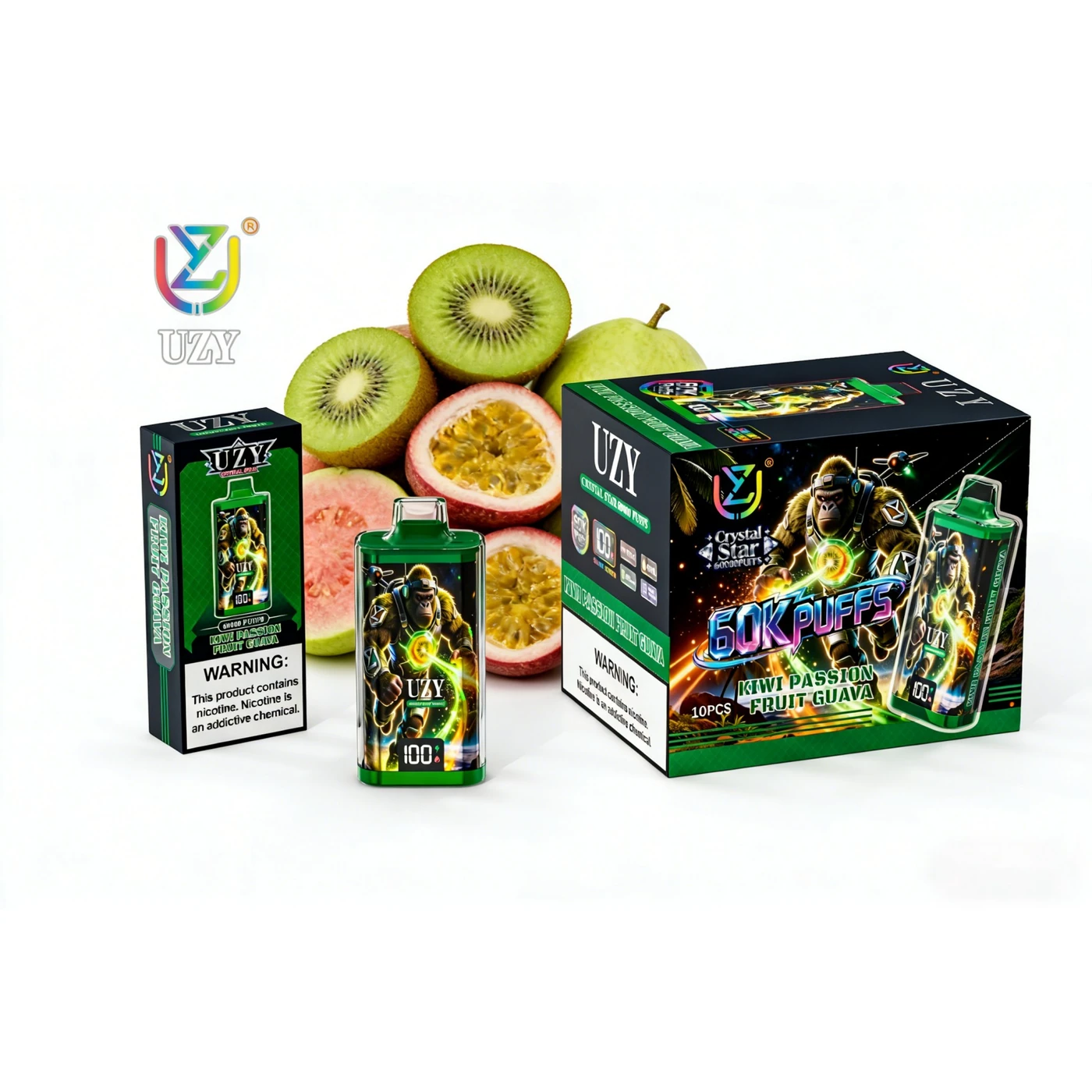 UZY Crystal Star 60000 - Kiwi Passion Fruit Guava
