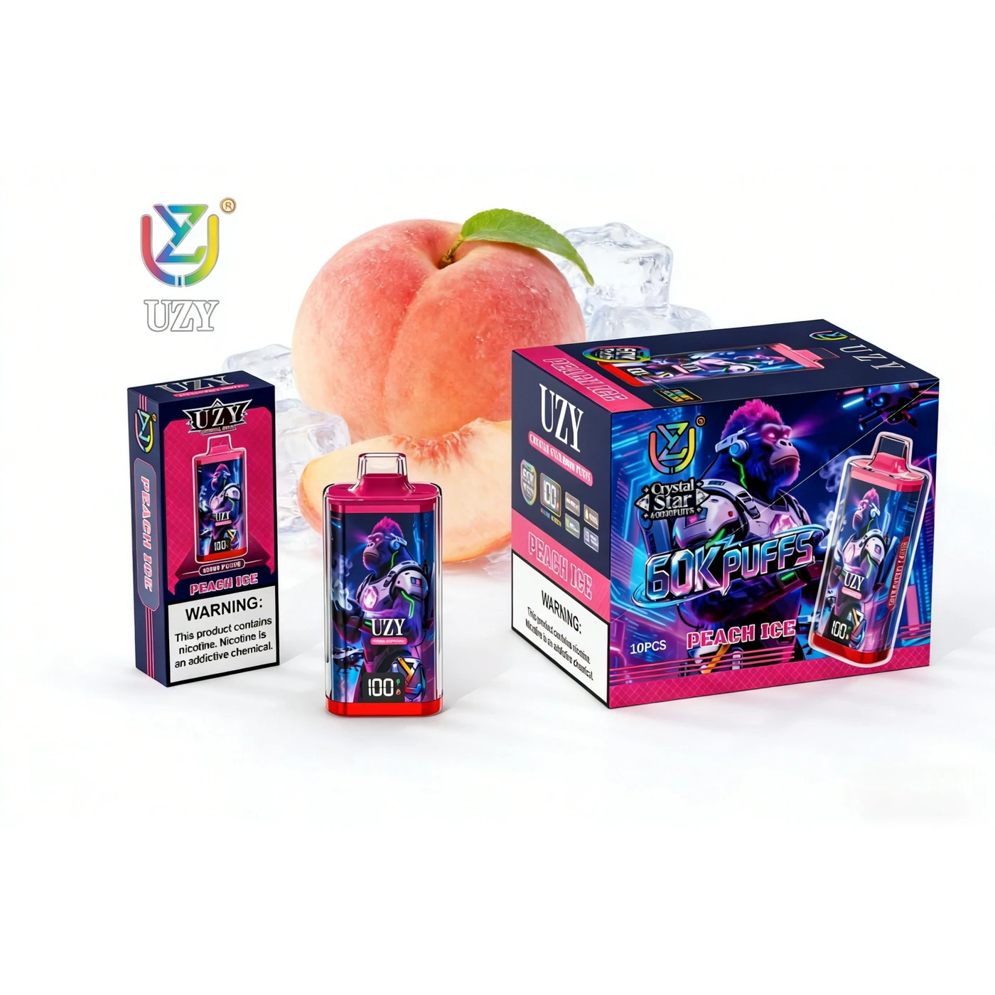 UZY Crystal Star 60000 - Peach Ice