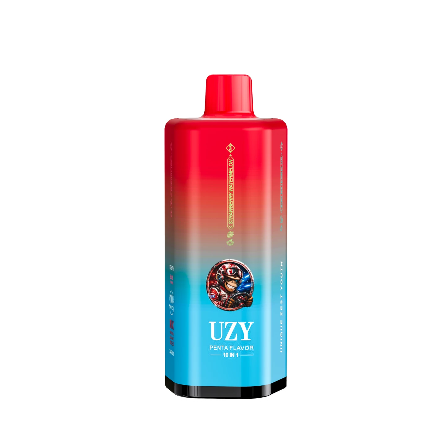UZY Penta 10-en-1 500K - Cherry Ice & Strawberry Watermelon & Kiwi Watermelon & Lemon Lime & Cherry Cola
