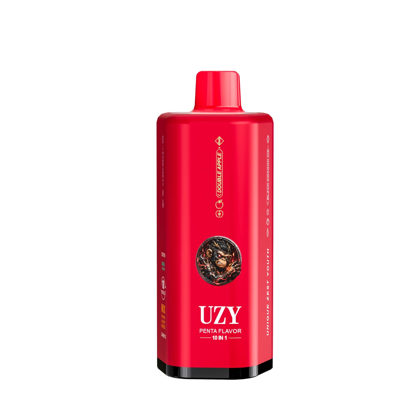 UZY Penta 10-en-1 500K - Lady Killa & Double Apple & Black Dragon Ice & Strawberry Kiwi & Summer Peach Ice