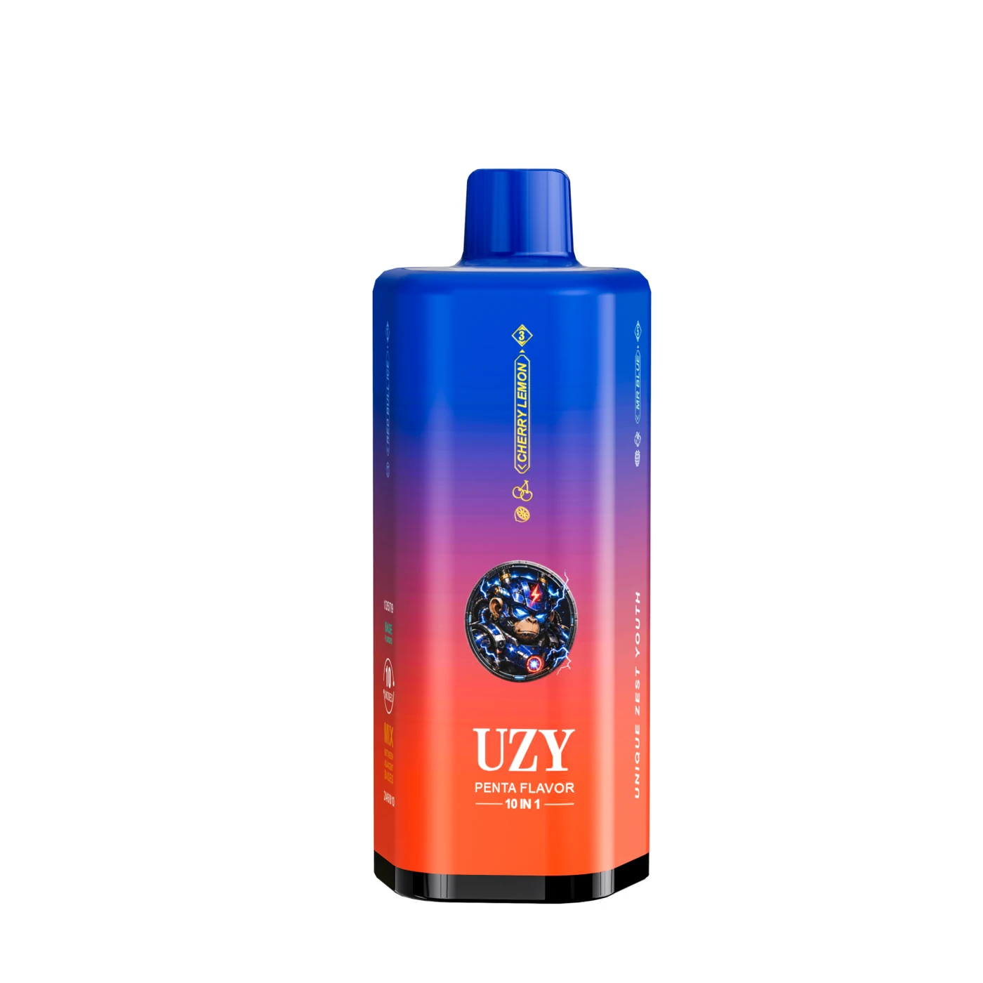 UZY Penta 10-en-1 500K - Red Bull Ice & Cherry Lemon & Mr Blue & Black Dragon Ice & Cola Ice
