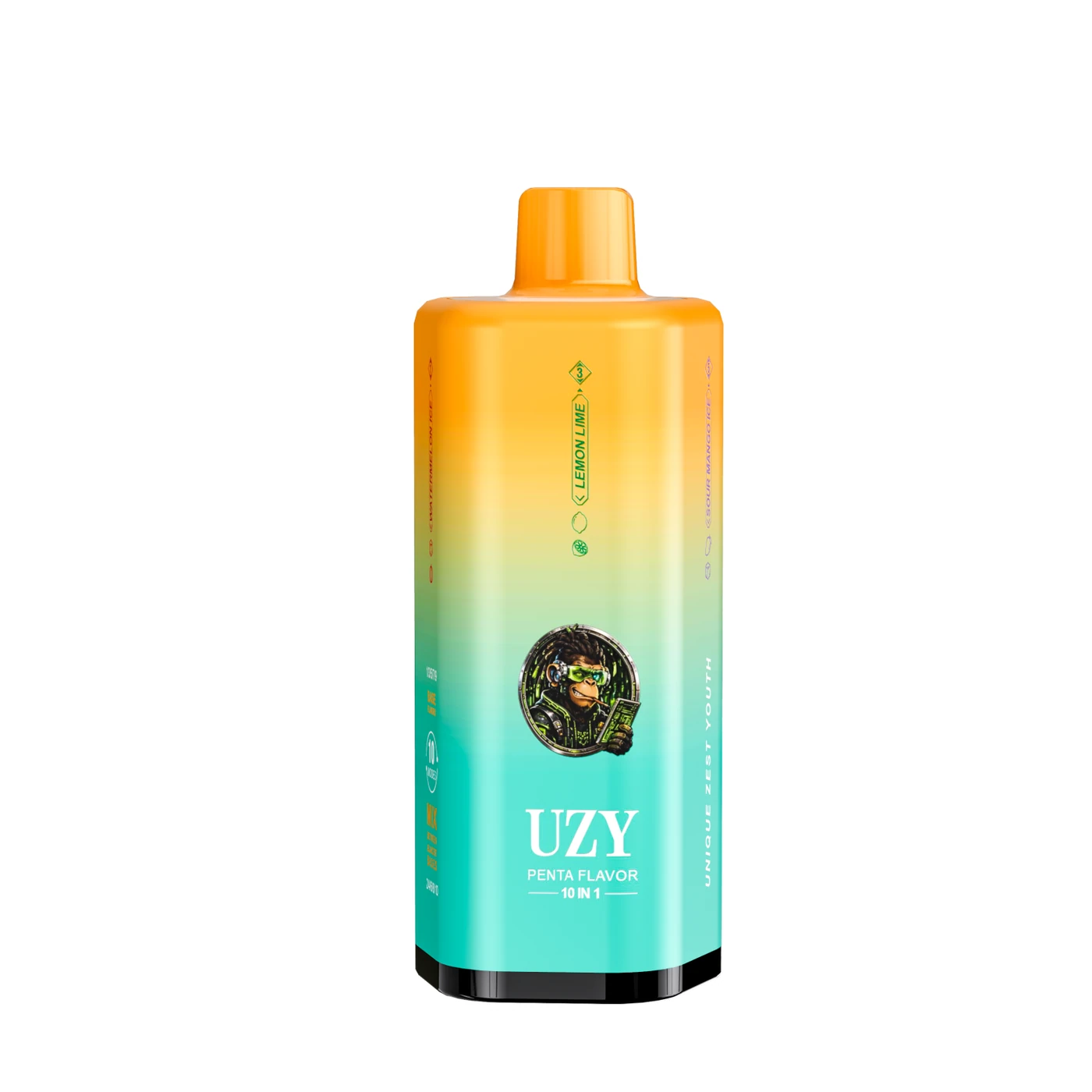 UZY Penta 10-en-1 500K - Watermelon Ice & Lemon Lime & Sour Mango Ice & Kiwi Melon Ice & Two Apple