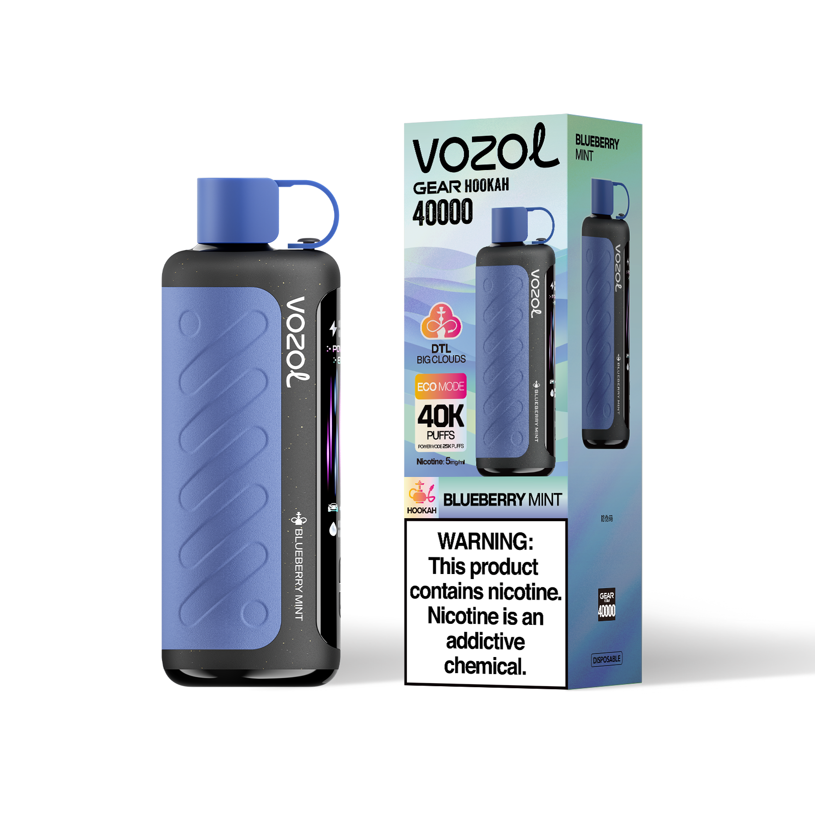 VOZOL Gear Hookah 40000 - Blueberry Mint