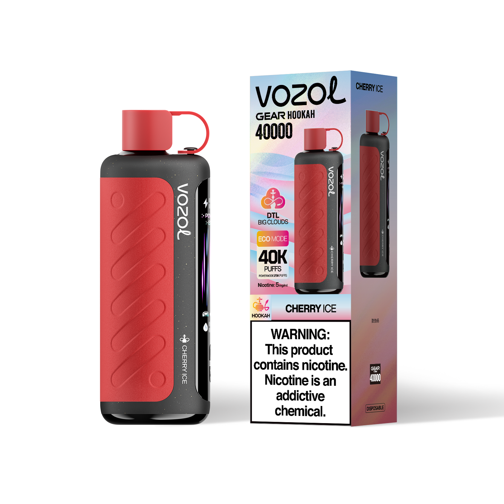 VOZOL Gear Hookah 40000 - Cherry Ice