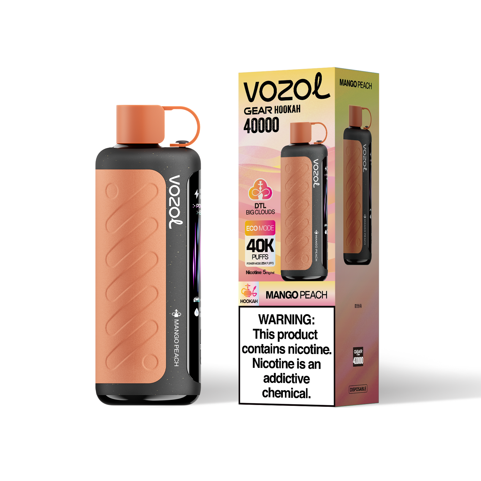 VOZOL Gear Hookah 40000 - Mango Peach