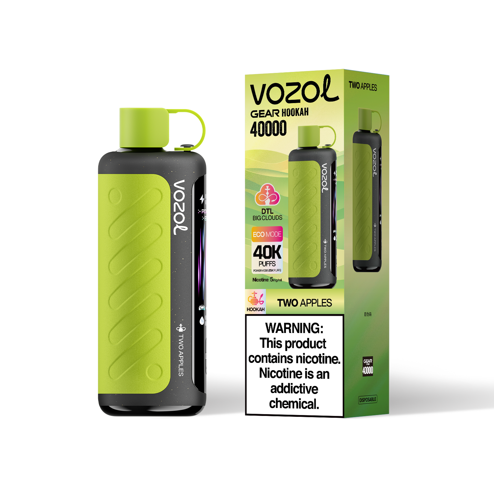 VOZOL Gear Hookah 40000 - Two Apples