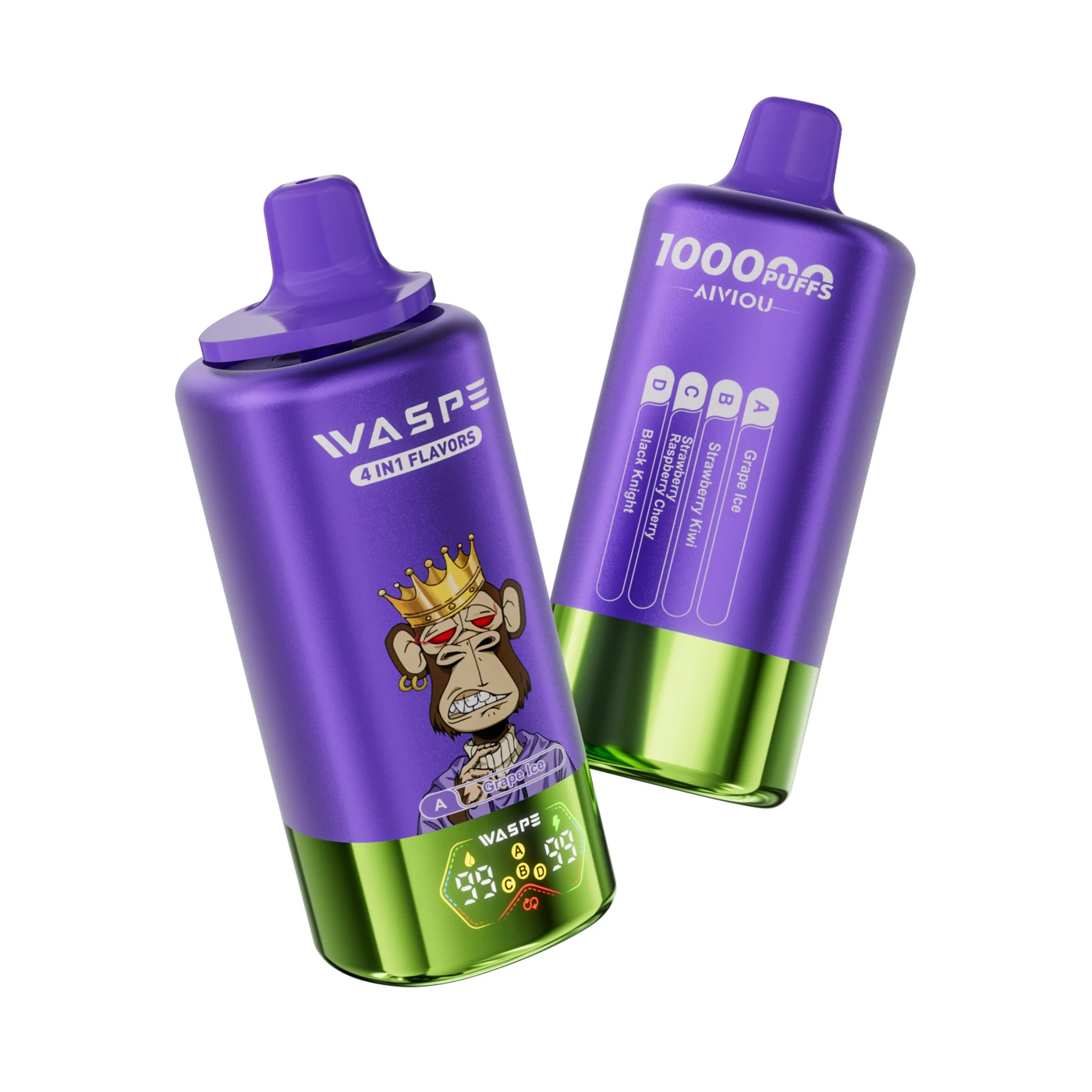 Waspe Aiviou 100K - Grape Ice & Strawberry Kiwi & Strawberry Raspberry Cherry & Black Knight