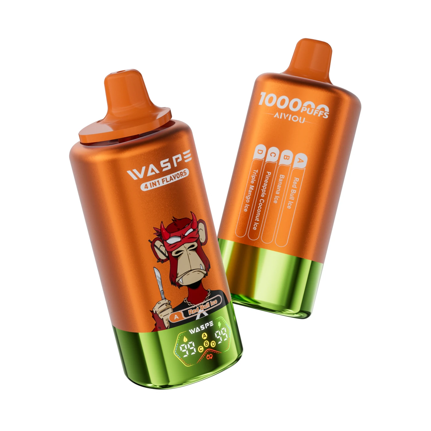 Waspe Aiviou 100K - Red Bull Ice & Banana Ice & Pineapple Coconut Ice & Triple Mango Ice