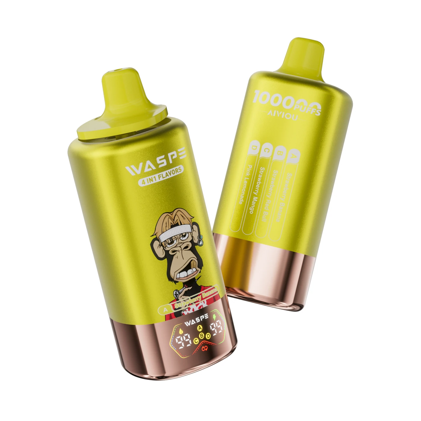 Waspe Aiviou 100K - Strawberry Banana & Strawberry Red Bull & Strawberry Mango & Pink Lemonade