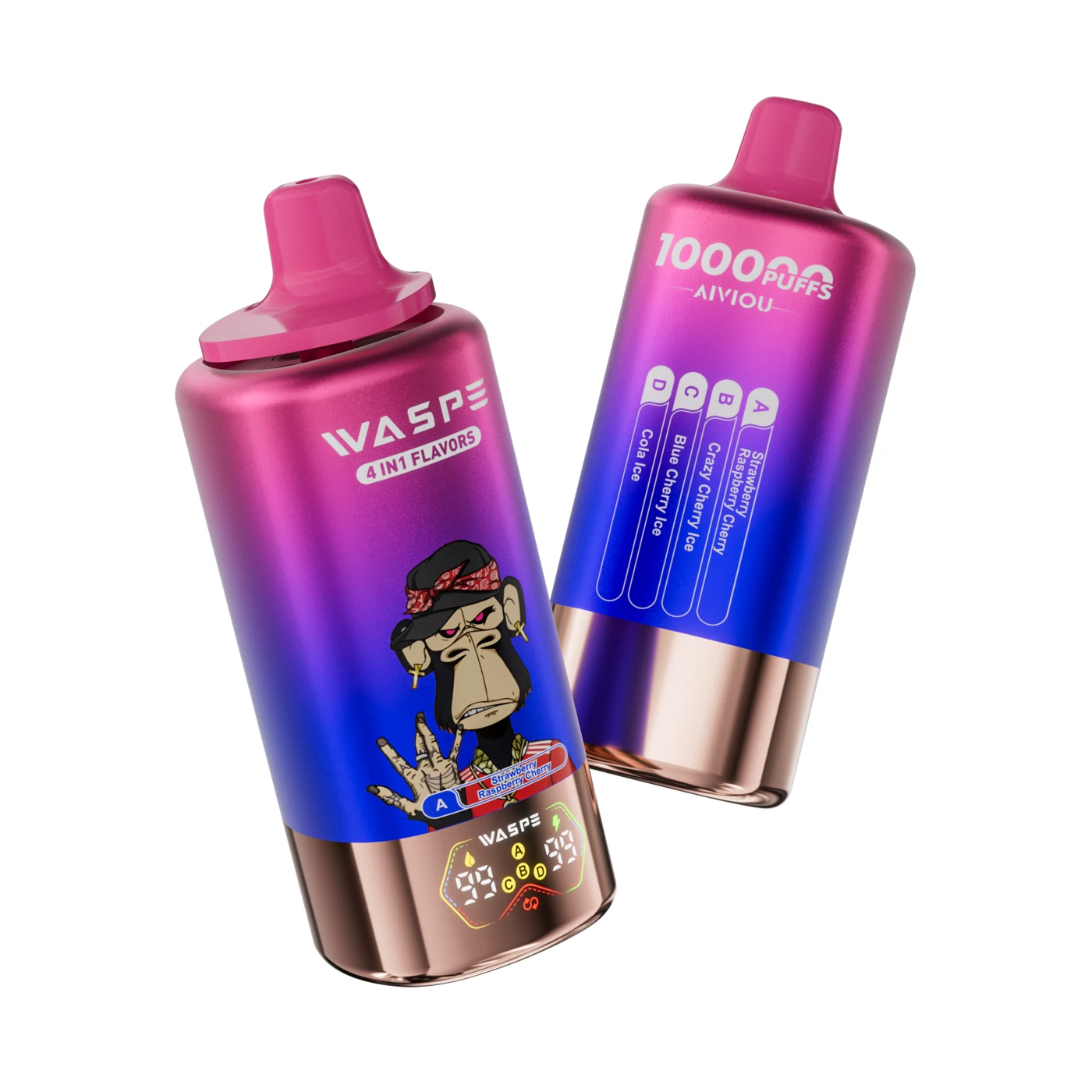 Waspe Aiviou 100K - Strawberry Raspberry Cherry & Crazy Cherry Ice & Blue Cherry Ice & Cola Ice