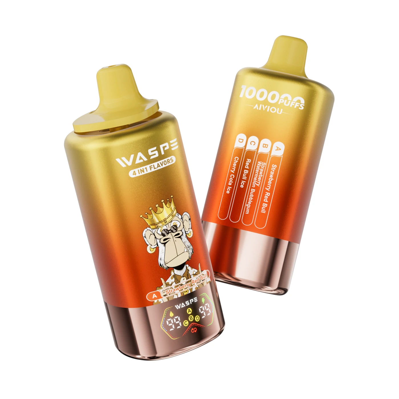 Waspe Aiviou 100K - Strawberry Red Bull & Strawberry Watermelon Bubblegum & Red Bull Ice & Cherry Cola Ice