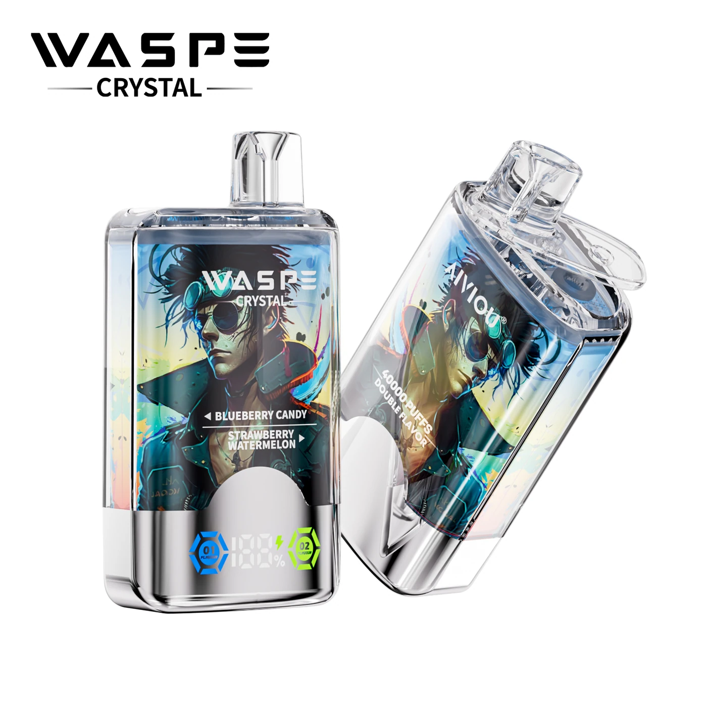 Waspe Crystal 40000 - Blueberry Candy & Strawberry Watermelon