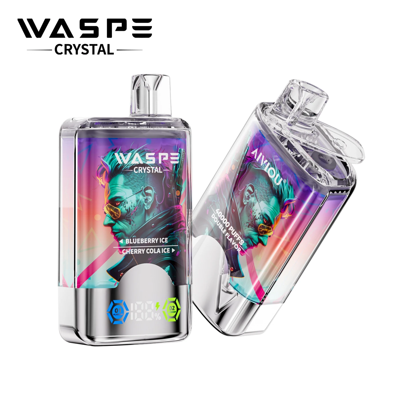 Waspe Crystal 40000 - Blueberry Ice & Cherry Cola Ice