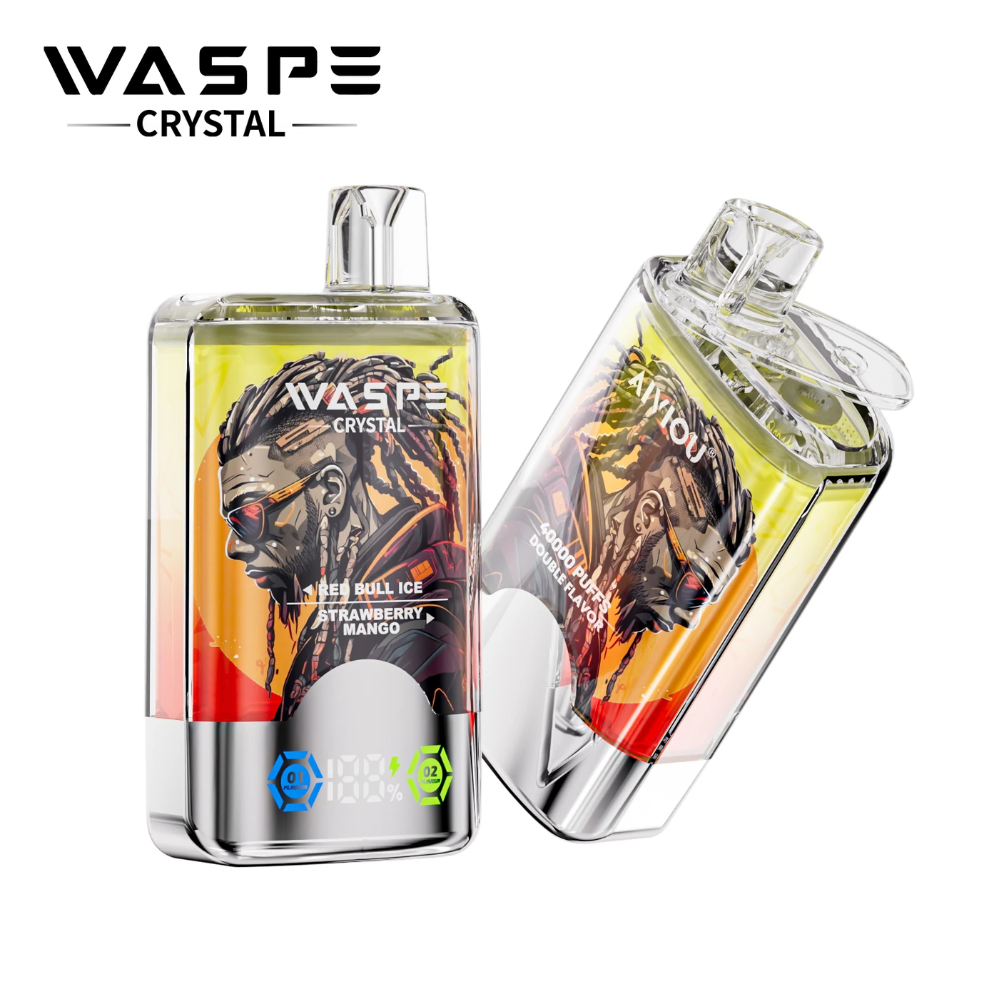 Waspe Crystal 40000 - Red Bull Ice & Strawberry Mango