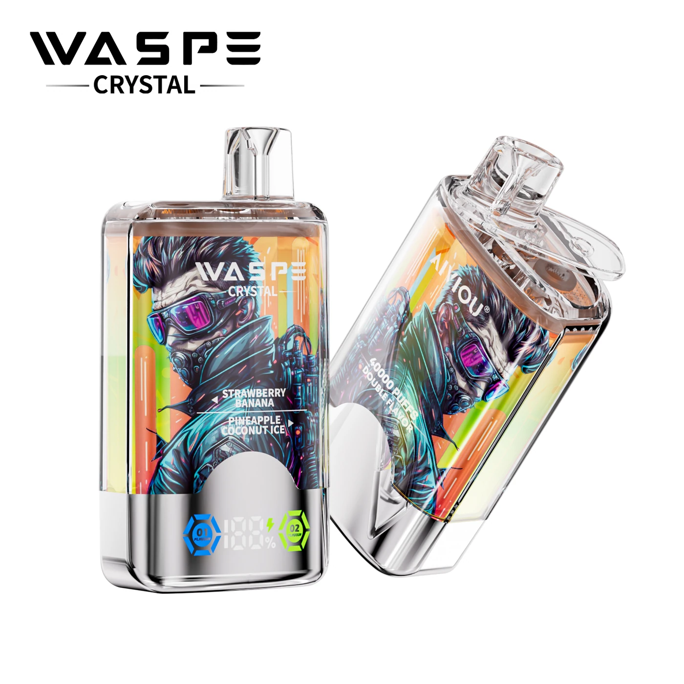 Waspe Crystal 40000 - Strawberry Banana & Pineapple Coconut Ice