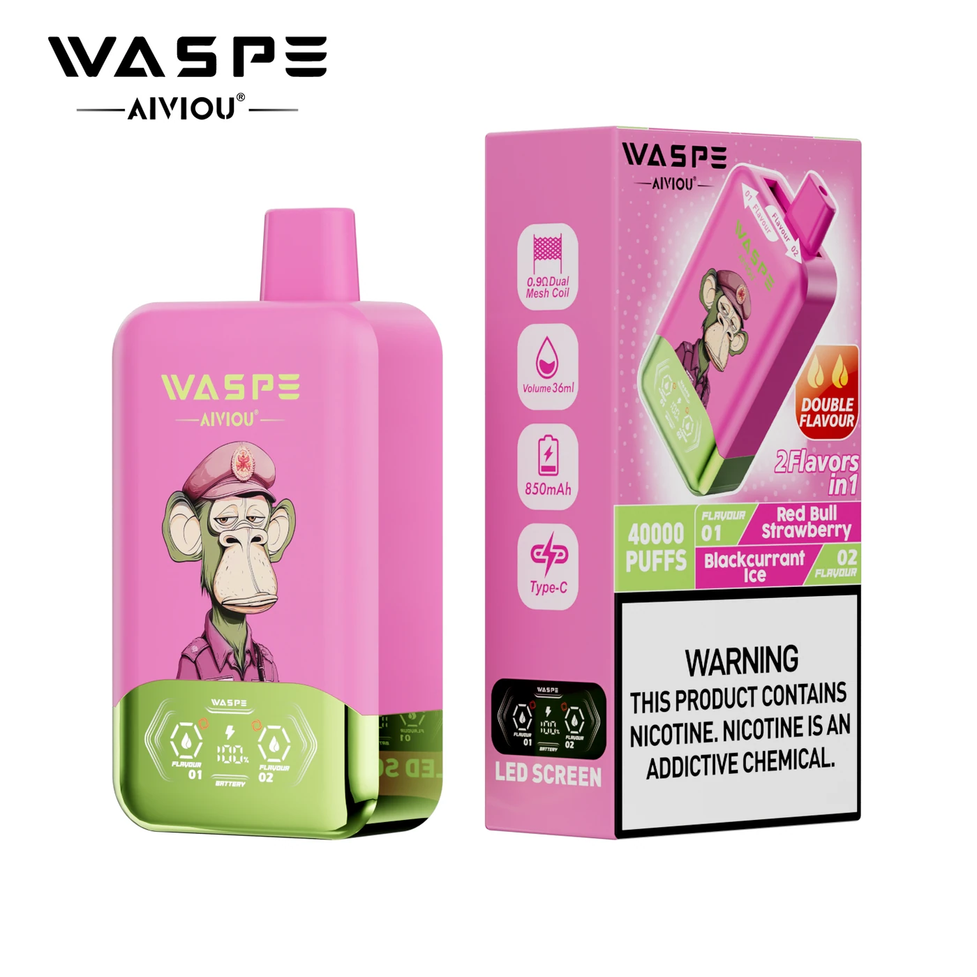 Waspe FIHP 40000 - Red Bull Strawberry & Blackcurrant Ice