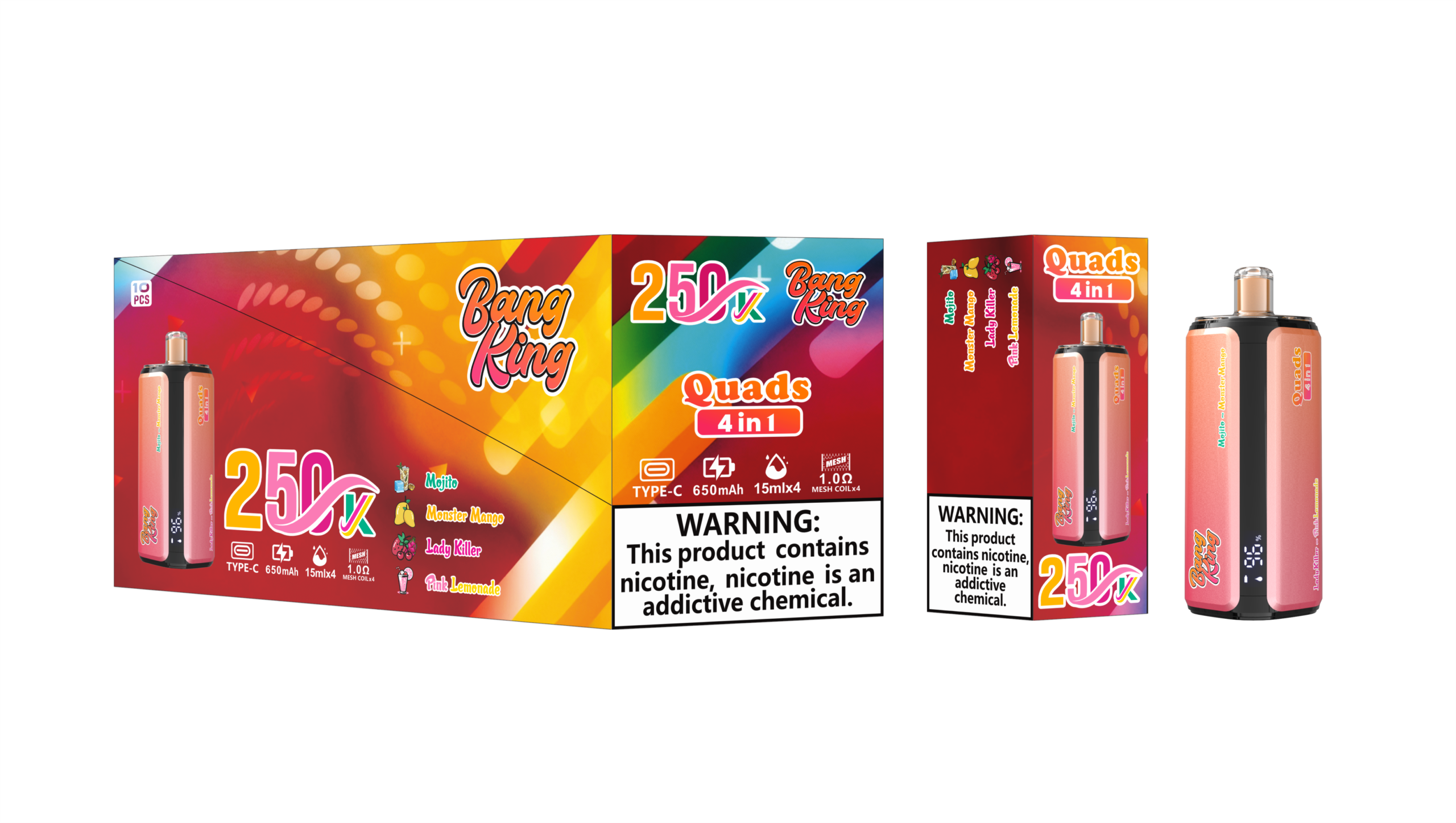 Bang King 250K - Mojito / Monster Mango / Lady Killer / Pink Lemonade