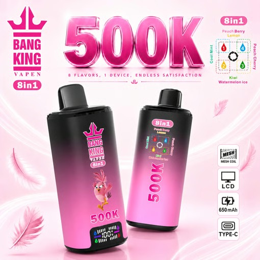 Bang King 500K - Cool Mint / Peach Cherry / Peach Berry Lemon / Kiwi Watermelon Ice