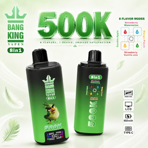 Bang King 500K - Double Apple / Mango Peach / Strawberry Watermelon / Strawberry Vanilla Coke